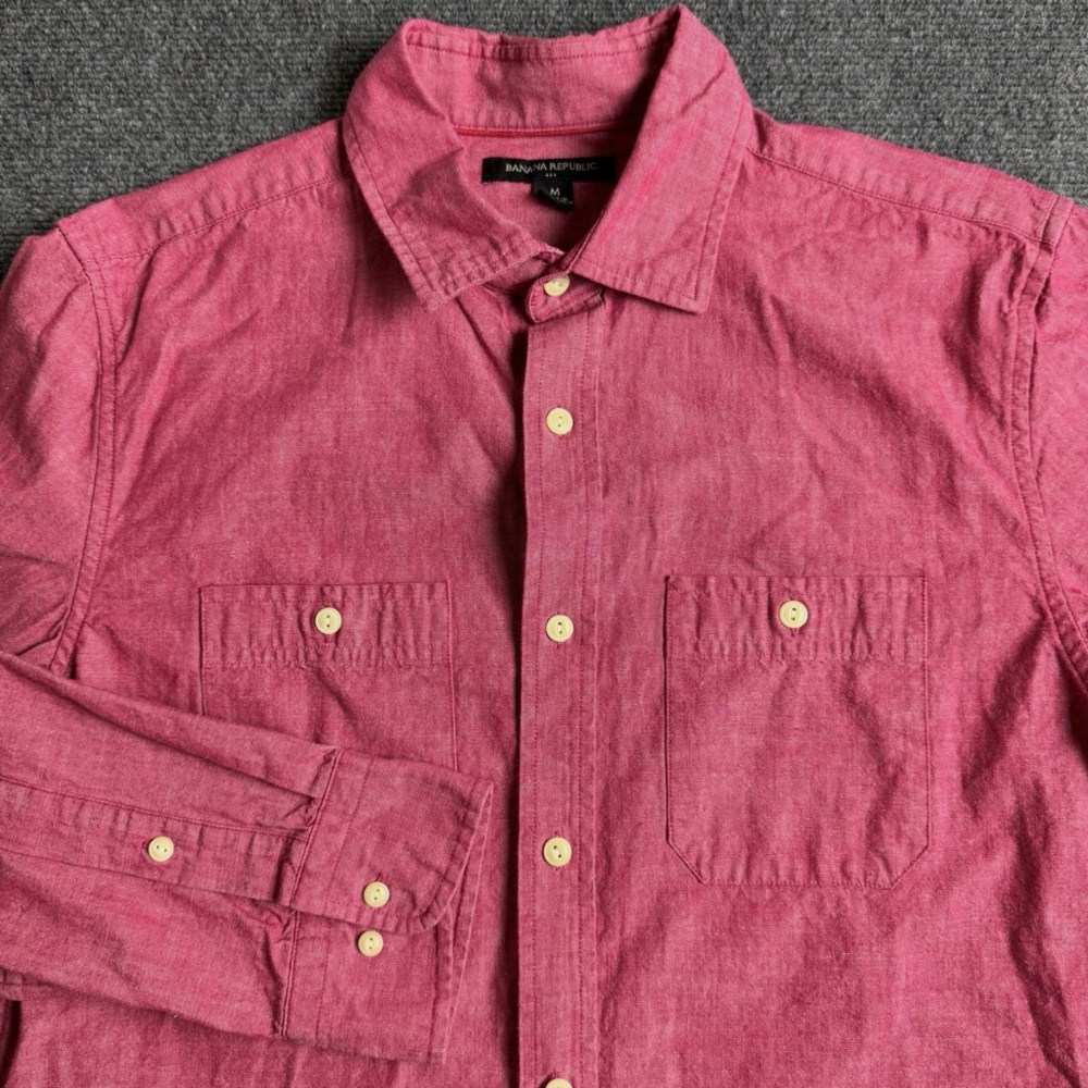 Banana Republic Cotton Shirt M Men's Red Button Up